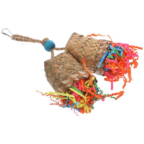 Budgie shredding toys parrot - budgie,