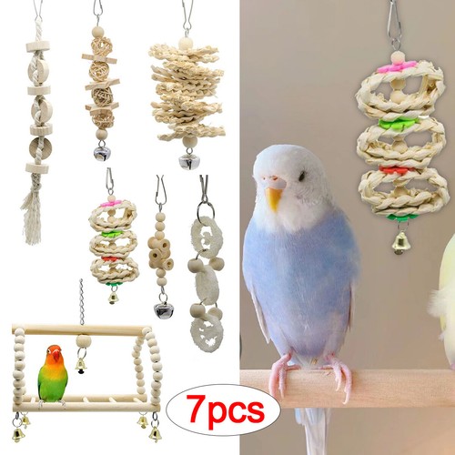 7pcs parrot toys set budgie - 7pcs,