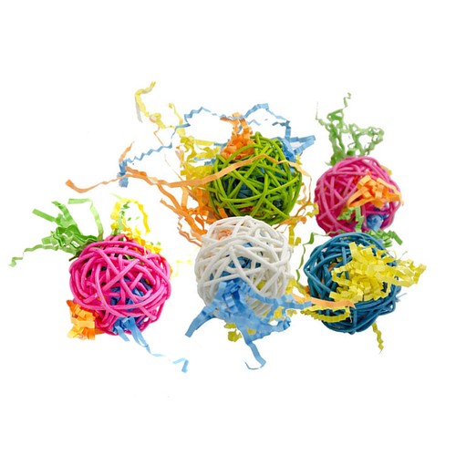 Durable rattan parrot chew toy - parrot,