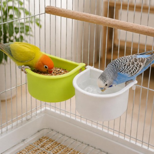2pcs bird cage food water - cage,