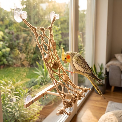 Parrot window perch - perch, 4