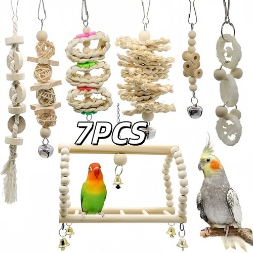 7pcs parrot toys set - toys, budgie